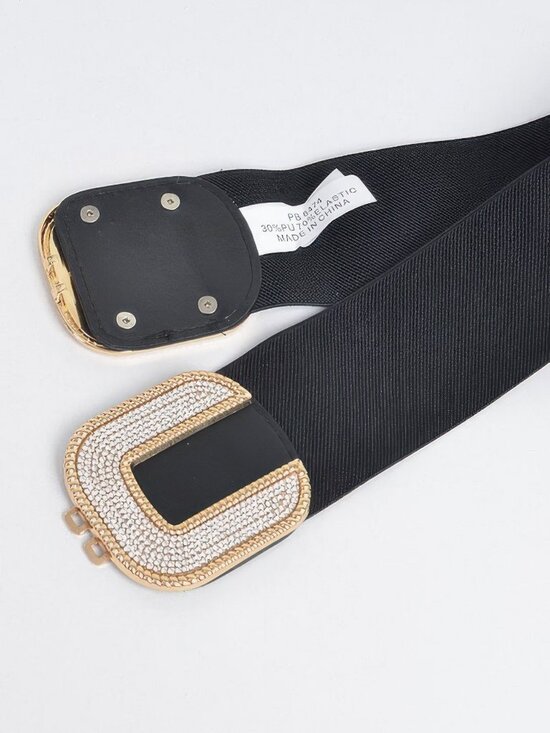 Rhinestone Buckle Stretch Belt main image 6